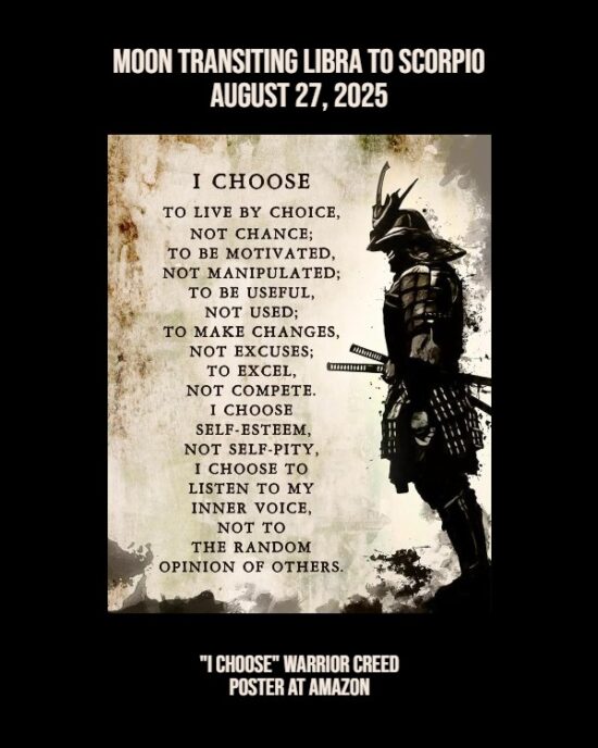 Daily Horoscope: Moon Transiting Libra to Scorpio, August 27, 2025